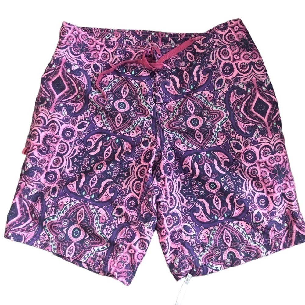 Kanu Surf Marina Purple UPF 50+ Active Swim Cargo Board Short Sz. 12 Summer